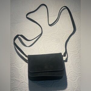 Vintage Black Cabrelli Purse Suede Shoulder Bag Made In Canada
